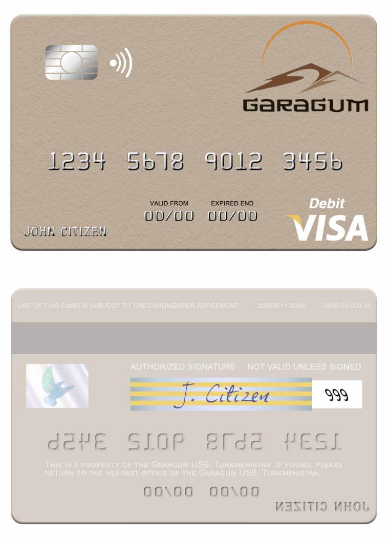 Turkmenistan  Garagum IJSB visa debit card